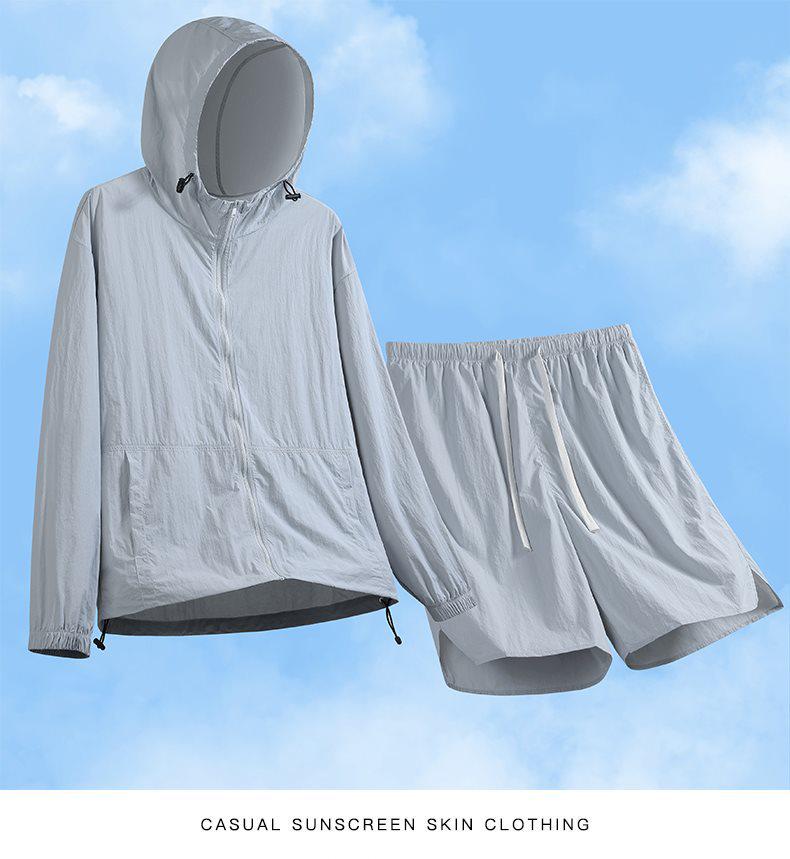 Yi Mi Cang Summer Sun Protection Set: High-Quality Nylon Jacket & Quick-Drying Breathable Shorts for Couples