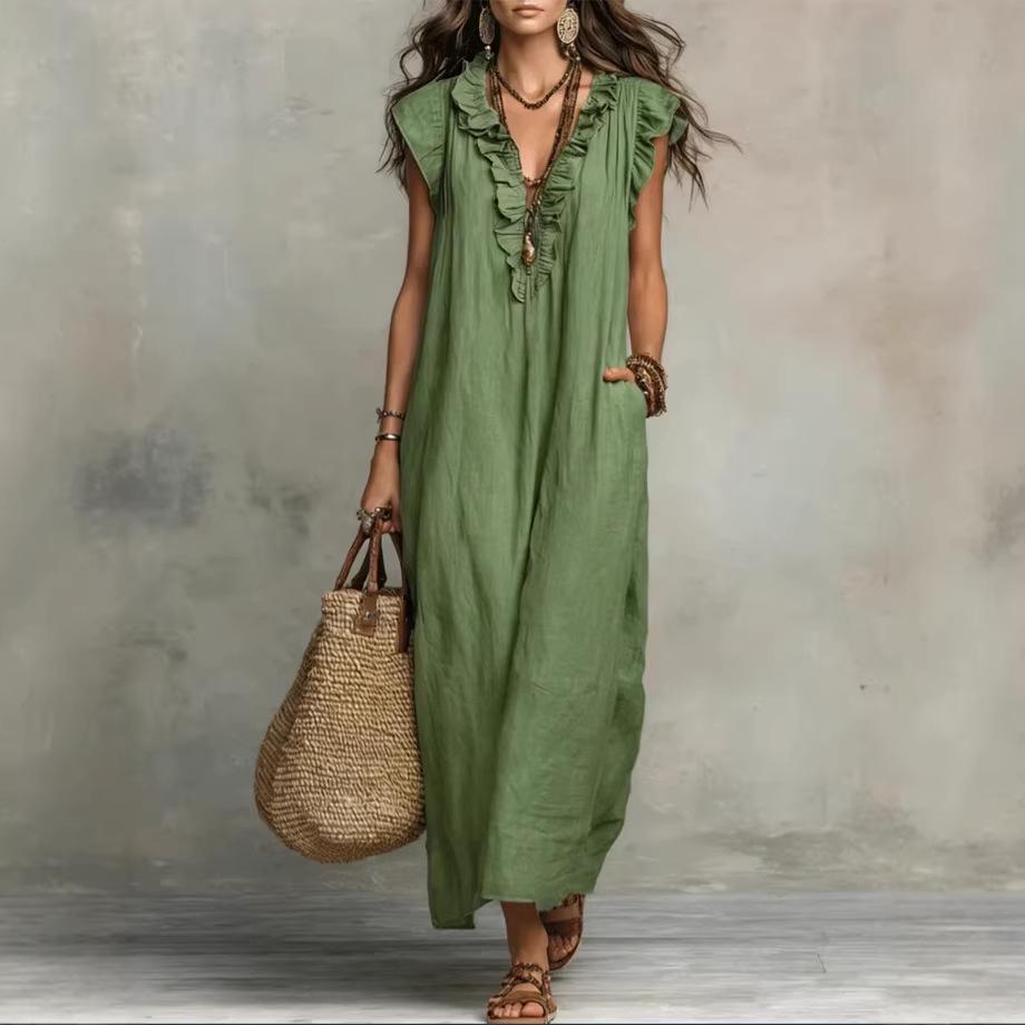 Bohemian Batwing Sleeve Floor-Length Dress - Spring/Summer 2026 Collection