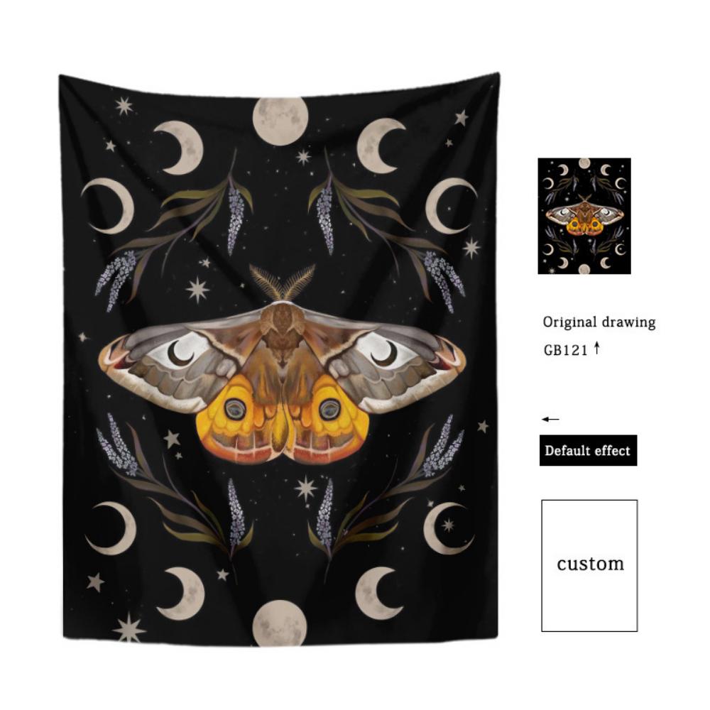 

Гобелен с бабочками, фреска, украшение дома, фоновая ткань для стен, богемная подвесная ткань 75*95cm