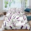Lavender Soft Duvet Cover Set Lavender Decor Twin Quen Warm Comforter Cover featuring Pilowcases Girl Adult People Purple Comfortable Quilt Covers