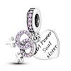 New 925 Silver Color Family Brothers and Sisters Charms Beads Fit Qikaola 925 Bracelets Fine DIY Birthday Jewelry