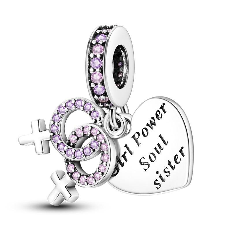 New 925 Silver Color Family Brothers and Sisters Charms Beads Fit Qikaola 925 Bracelets Fine DIY Birthday Jewelry
