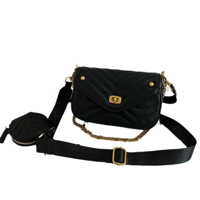 Fashionable and Popular Ladies' Mother-child Bag New Texture Chain Shoulder Bag Texture Diamond Square Bag