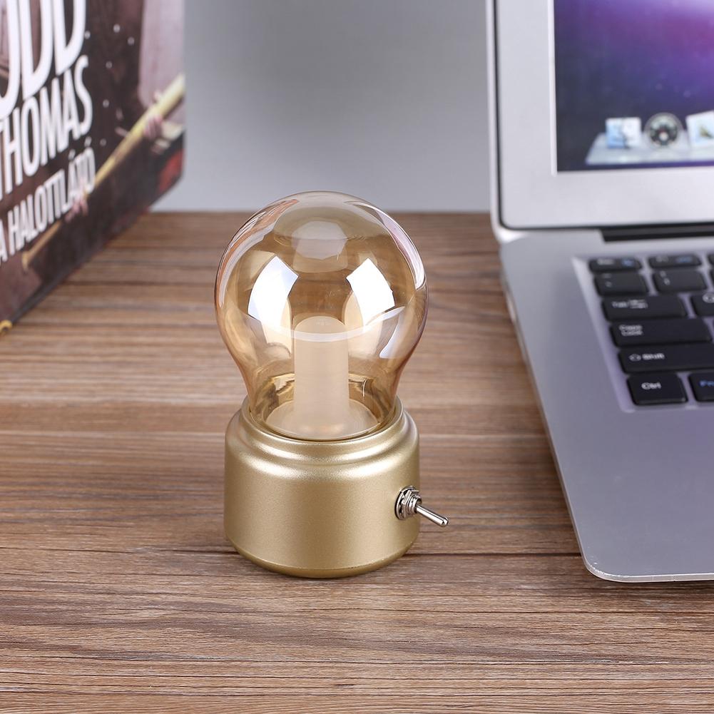   Retro LED Night Light USB Rechargeable Night Light Gold