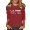 Women's Casual Fashionable Sexy Comfortable Neck Three-Quarter Sleeve Top