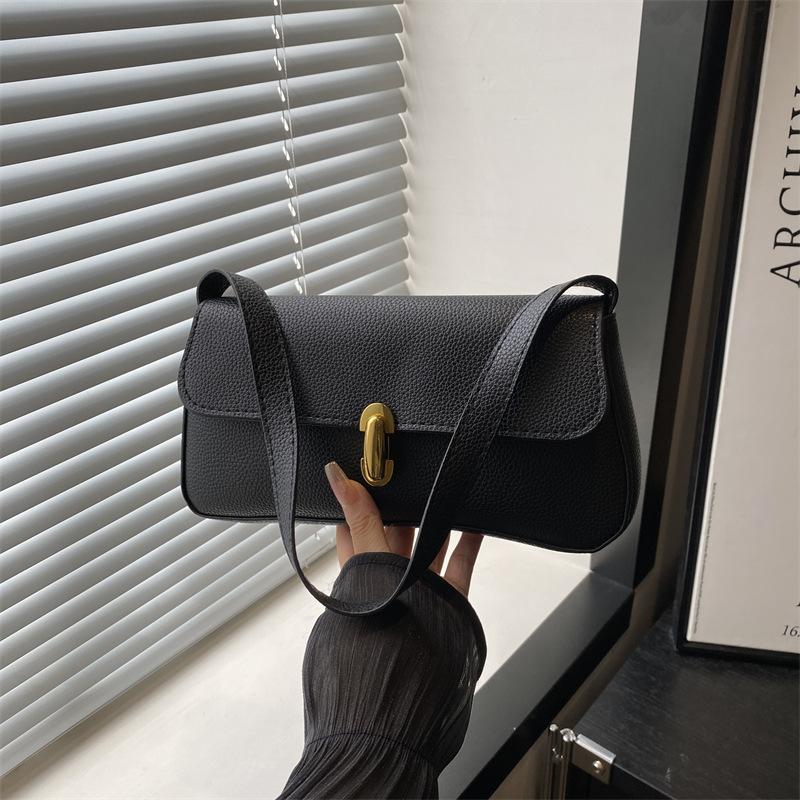 

Персонализированная трендовая сумка под мышкой, новая женская сумка через плечо, модная высококлассная ретро-сумка под мышкой. чёрный