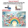 Toile de fond arc-en-ciel 2D pour enfants, Fond photo nuage pastel