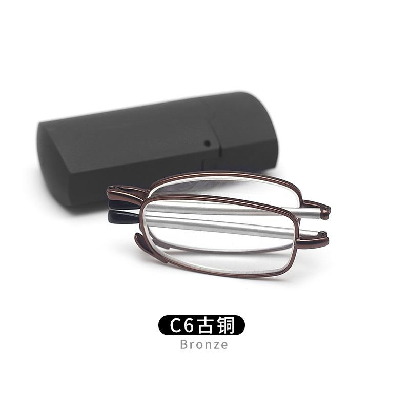 Comfortable Wear Legering Vouwen Titanium Leesbril Opvouwbaar Presbyopie Mannen Vrouwen Ultra Light Eyewear Met Case Anti Blauw Licht +10 to +4