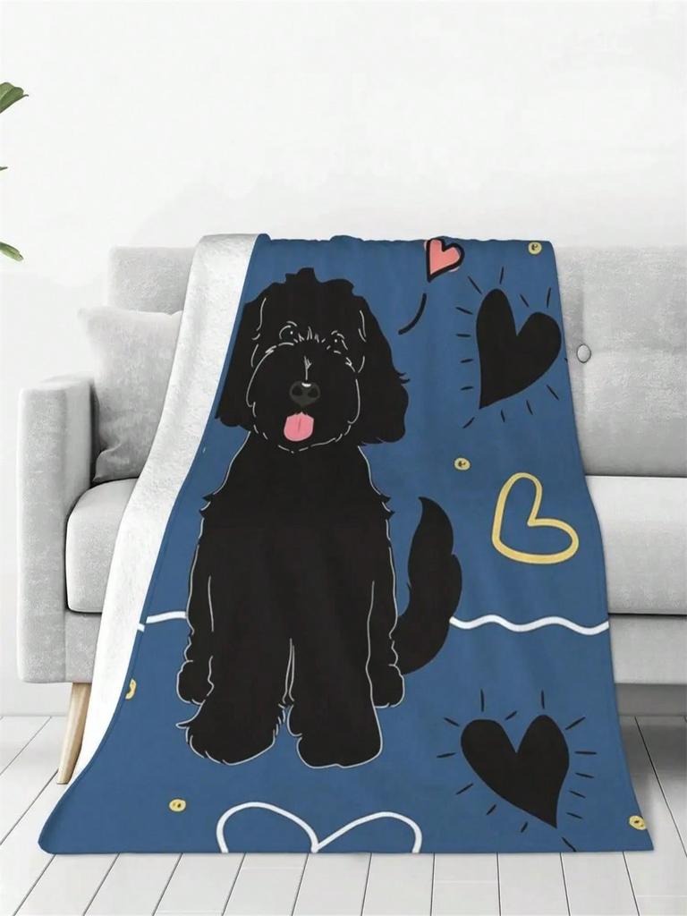 Love Black Goldendoodle Dog Blankets Flannel Portable Sofa Throw Blankets For Couch Bedding Outdoor Throws Bedspread Quilt