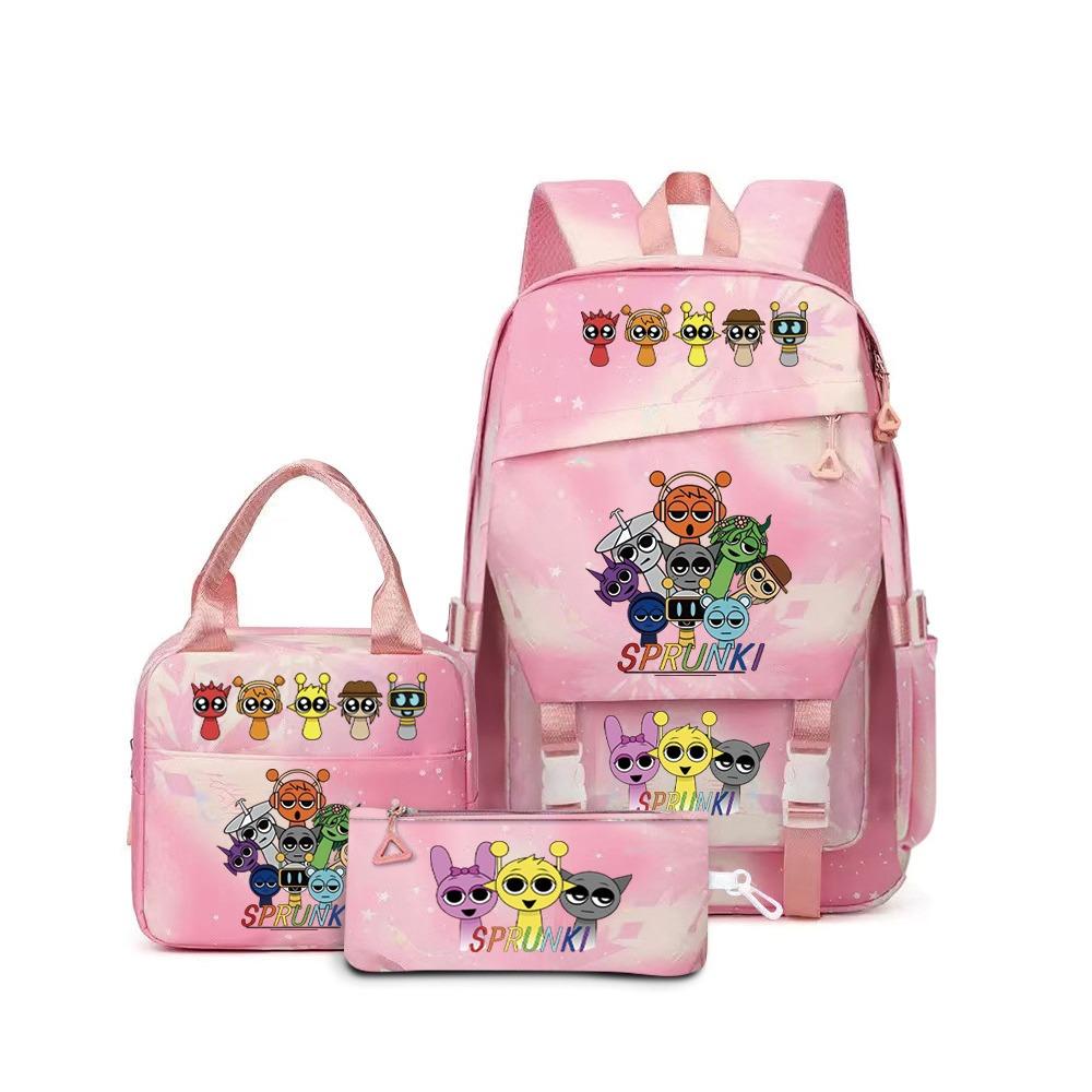 Rhythm Box Music Game Backpack Student Children Cute School Bag Three-piece Lunch