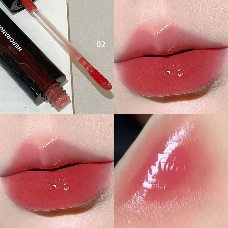 Water Glow Mirror Finish Lip Gloss Easy Coloring Brightening Lip Makeup For Women