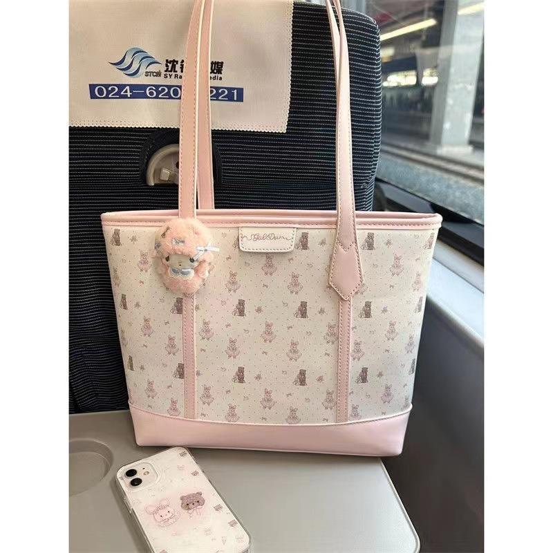 Niche girl bags, new tote bags, large-capacity cute handbags, student commuting shoulder bags in class