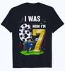 1 Stück Fußball 67 T-Shirt Ich war 6 Jetzt bin ich 7 Fußball Junge Geburtstag T-Shirt Druck Cooles Oberteil Kinder Spaß 6 7 Grafikdesign Fußball Liebhaber Oberteile