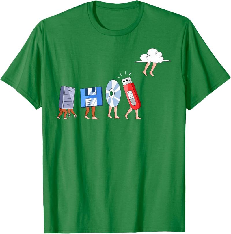 T-shirt Divertente Cloud Programmatore di Memoria Retro Evolutione Programmazione