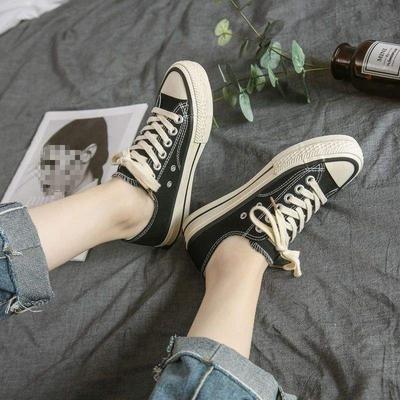 Ins canvas schoenen vrouwelijk Koreaanse versie veelzijdig student 2025 lente en zomer nieuw Hong Kong stijl retro schoenen originele stijl witte board schoenen