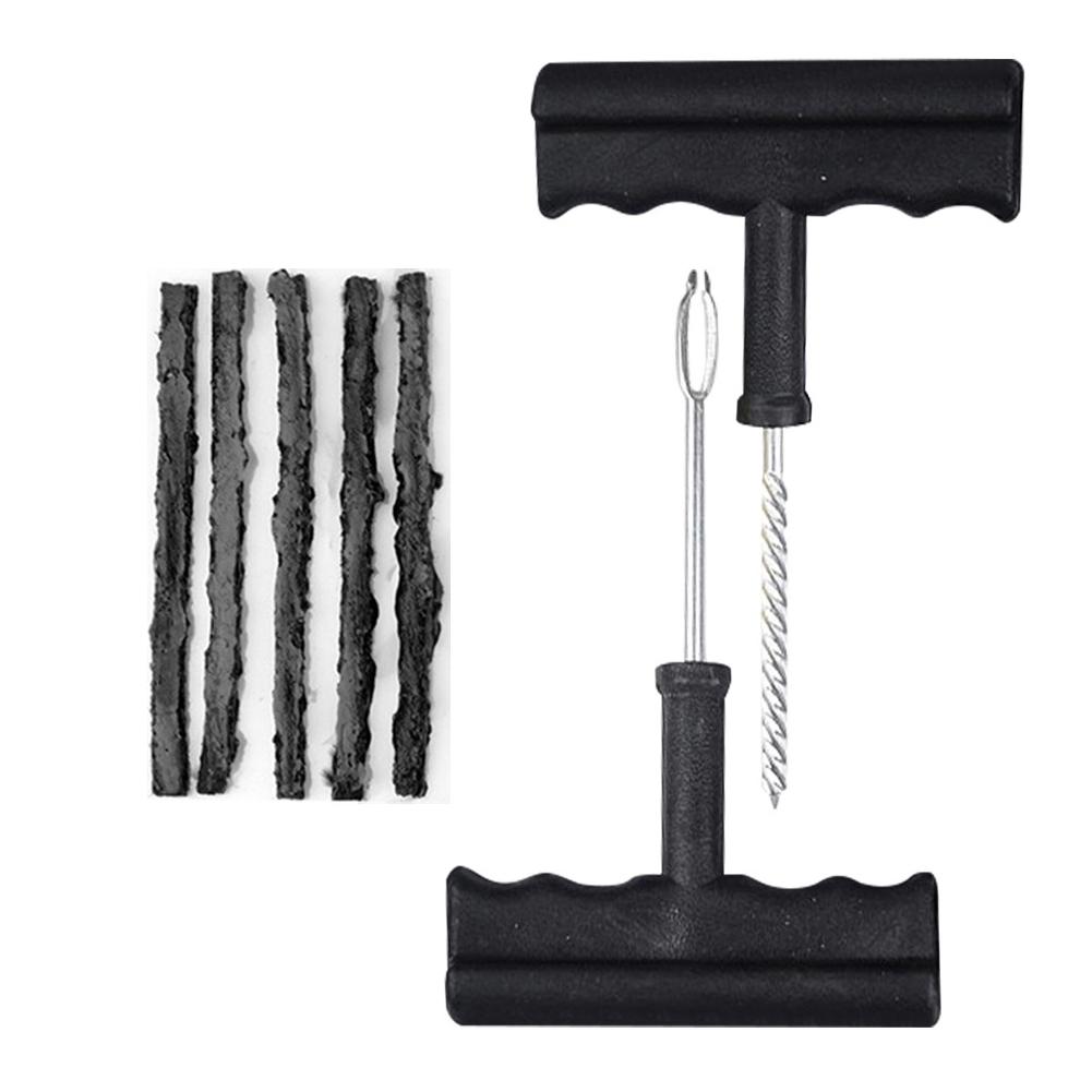 Set de instrumente pentru repararea anvelopelor de mașină cu lipici și benzi de cauciuc Instrumente pentru motociclete, biciclete, anvelope fără cameră, kit de reparare rapidă