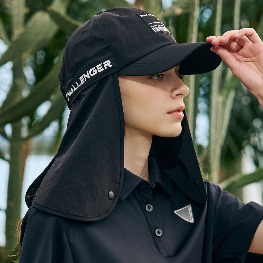 CHALLENGER Uni Logo Point Detachable Sun Guard Ball Cap Black