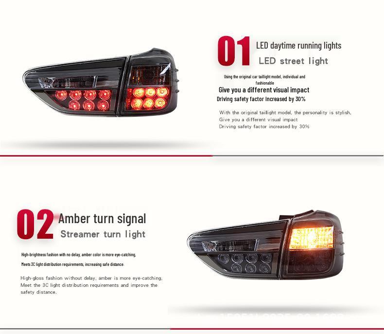 Toyota WISH 2009-2015 LED Taillight Assembly with Daytime Running, Brake, and Fog Lights