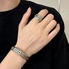 Bracciale Regolabile in Argento Sterling S925 Monete dei Cinque Imperatori e Anello Lingotto: Stile Nazionale Retrò per Uomo e Donna, Raffinato.