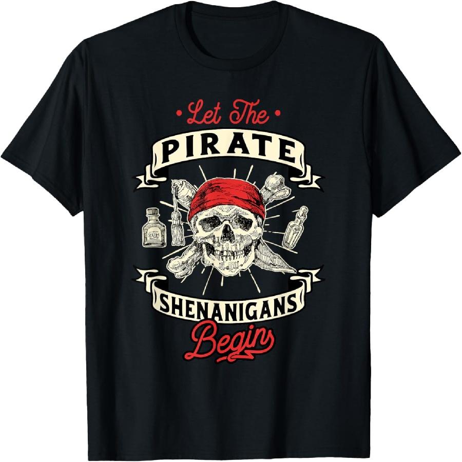 

Let The Pirate Shenanigans Begin - Crossbones Freebooter T-Shirt XXXXXL чорний