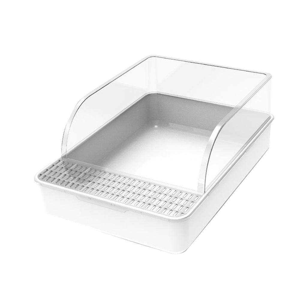 Pet Litter Box with High Sided Enclosure and Removable Grate for Easy Cleaning Suitable for Cats and Small Animals