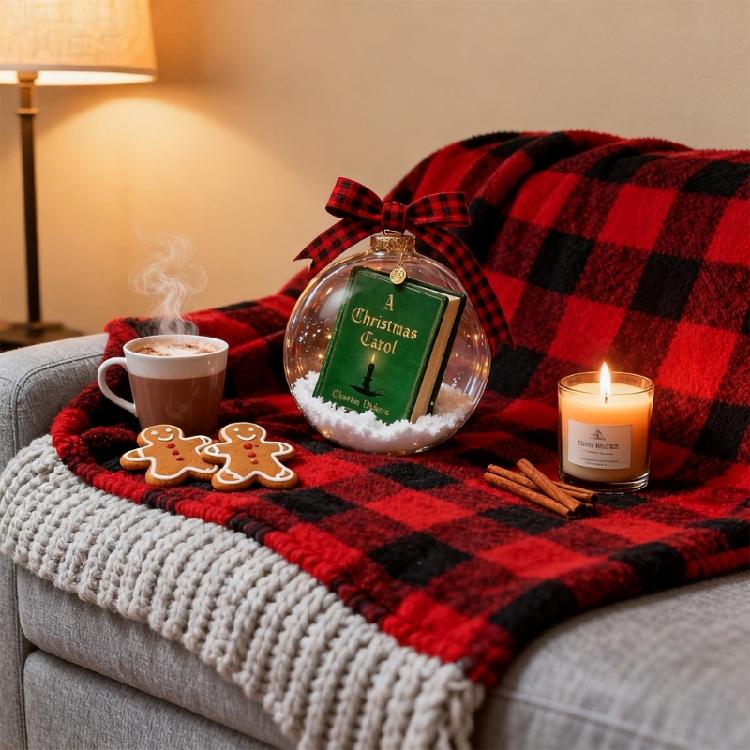 Festival Mini Book Shape Christmas Ornament Feature Holiday Carols Portable Shatters Proof Design For Indoor Decorations