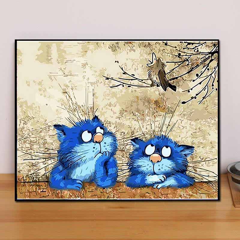 

5D DIY Алмазная мозаика ручная работа вышивка картины синий кот полный квадратный Убийство классная вышивка крестиком Декор холст