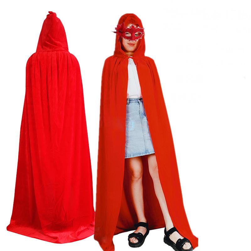 Halloween Hexe & Vampir Maskenballumhang für Kinder & Erwachsene in Gold-Samt