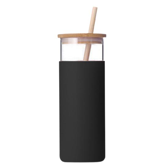 500ml Water Cup with Lid Shatterproof Glass Assorted Iced Coffee Tumbler Straw Bottle Home