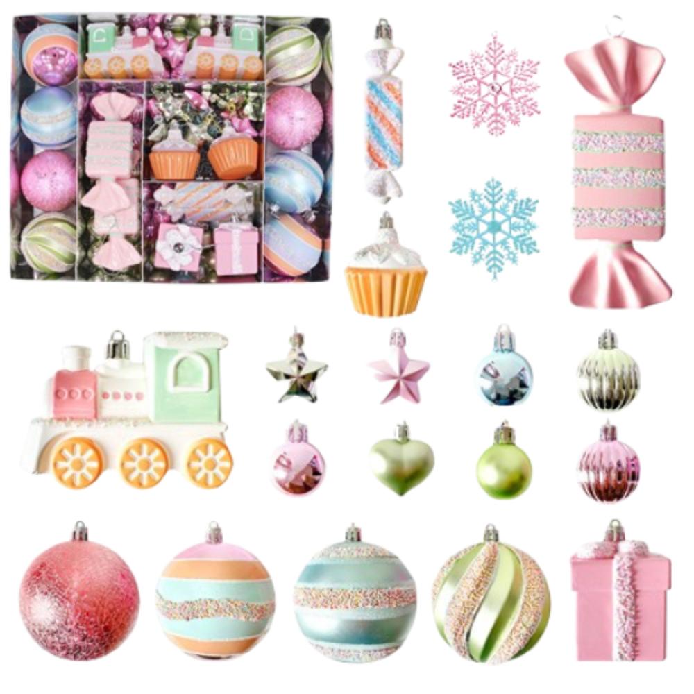 Plastic Painted Christmas Balls Pendant Xmas Tree Pendants  Merry Christmas Decoration