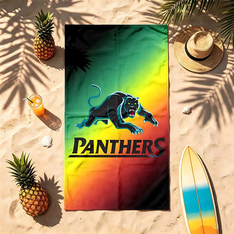 Penrith Panthers (1) Theme Beach Towel Sand Resistant Soft And Comfortable Suitable For The Pool Camping Yoga And Diving A Travel