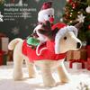 Dog Christmas Costume Snowman Horse Riding Theme Easy On and Off Design Festival Dressingup Outfit For Small Medium Dog