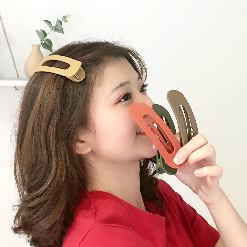 Korean Frosted Large Hair Clips For Women Girl Hair Accesories Fashion Color Solid Acrylic Hairpins Toothed Non-slip BB Barrette