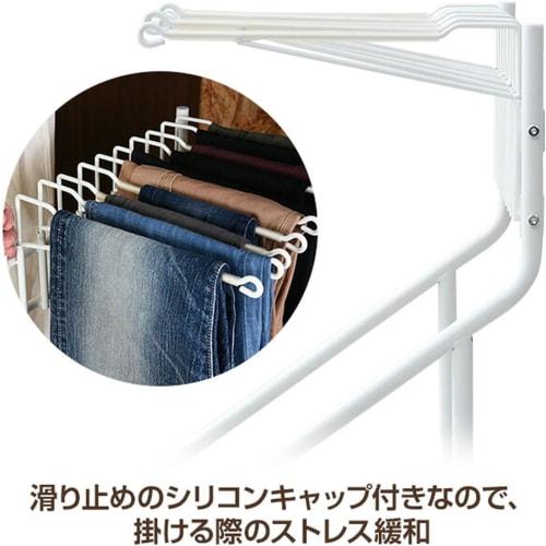 YAMAZEN (YAMAZEN) Slacks Hanger with Casters, Holds 20 Slacks, Easy Access, Non-Slip, Easy To Select, 73.5cm Wide X 43.5cm Deep X 66.5cm High, Slacks
