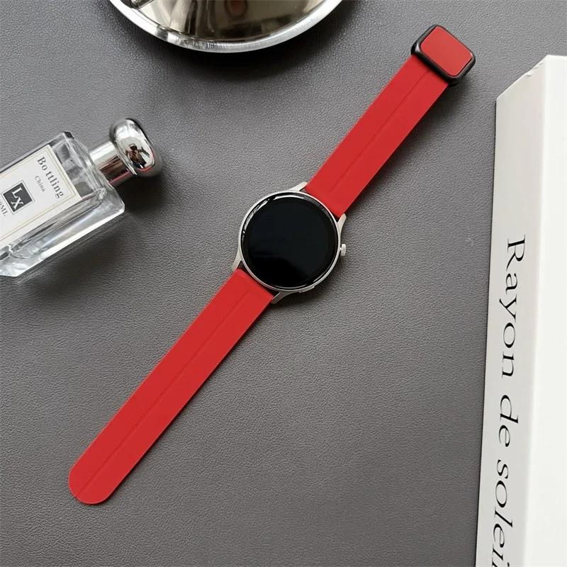 20/22mm Magnetic clasp Silicone Strap For Samsung Galaxy Watch 4 5 6 pro 40mm 44mm 45mm 42/46mm bracelet for Huawei GT3 pro band