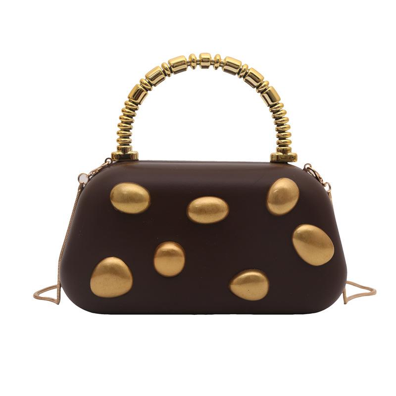 Women's cosmetic bag luxury designer bags 2025 new shoulder messengerbag high end wallet korean popular clutch Rivet evening bag