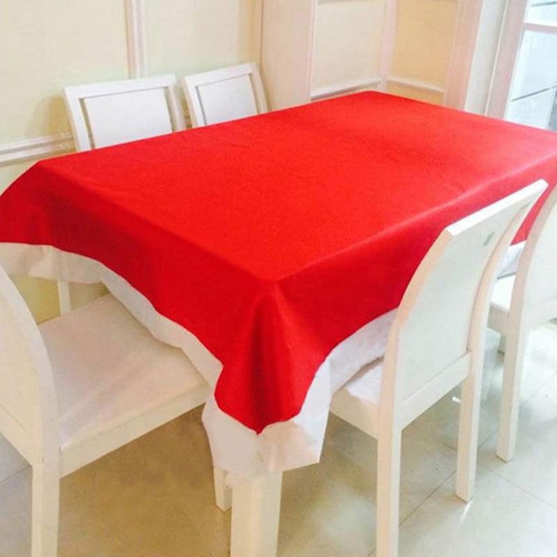 1 Pcs 132 X 178 Cm Red Chirstmas Theme Tablecloth For Xmas Christmas Holiday Decoration