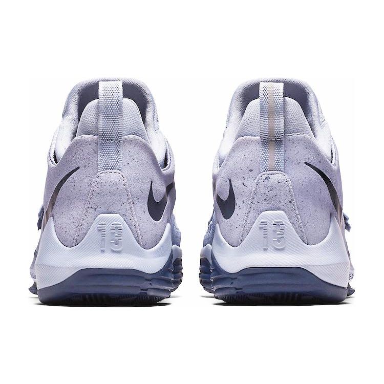 Nike PG 1 EP Glacier Round Toe Lace-Up Shock Absorption Non-Slip Low-Top Basketball Shoes Men Sneaker Grey Midnight-Blue 878628-044