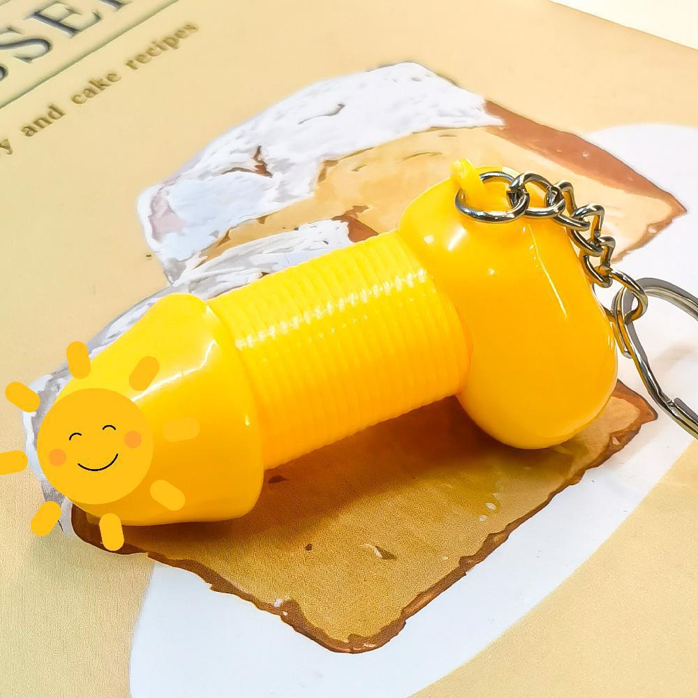 Креативный выдвижной брелок: Забавная игрушка-розыгрыш разных цветов Flat Ring