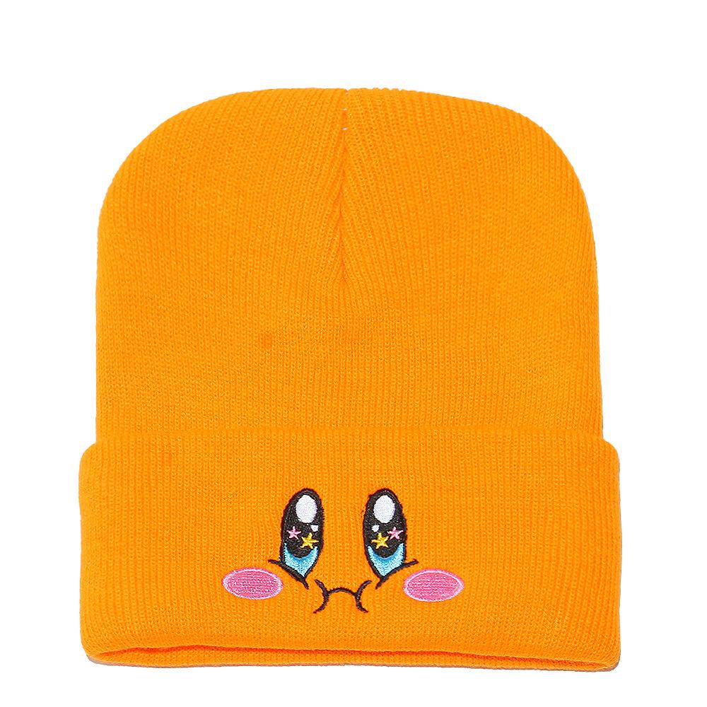 Schoolboy Autumn and Winter Star Kirby Cute Knitted Hat Women's Outdoor Pullover Warm Hat Wool Hat Cartoon