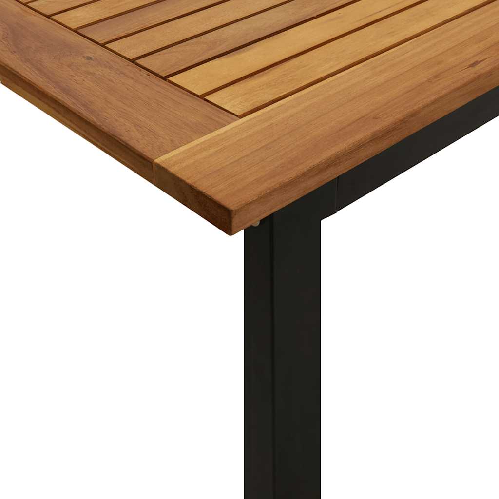 Garden Table with U Shaped Legs 200 x 90 x 75 cm Solid Acacia Wood