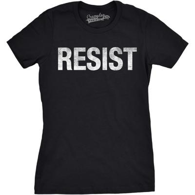 Womens Resist T Shirts Political Anti Authority Protest Tees Rebel Rally March Tee