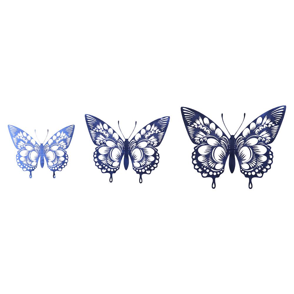 

12 шт., наклейки на стену с синей бабочкой, 13,5*13,5*2 см, креативные наклейки, 3D наклейки для спальни