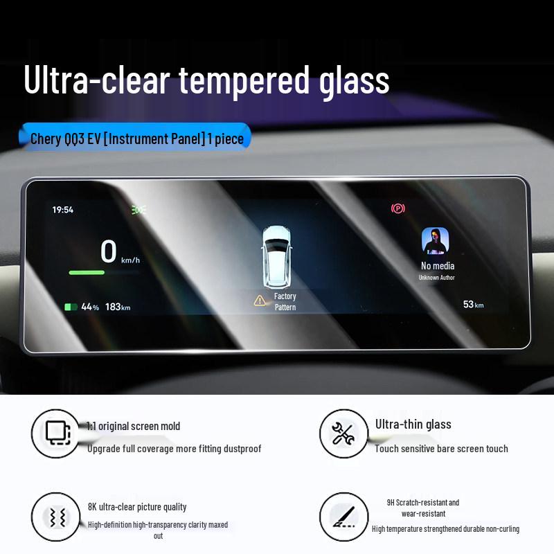 

Tempered Glass Screen Protector for Chery QQ3EV Navigation Display.