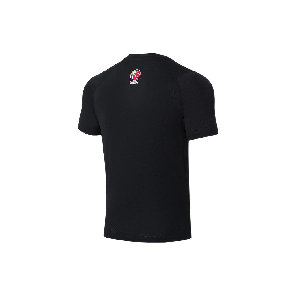 Li Ning CBA Series 2022 CBA All-Star Series Game Jersey Quick-Dry Cool Printed Crew Neck Short Sleeve T-Shirt Men Tops Black ATSSA79-2