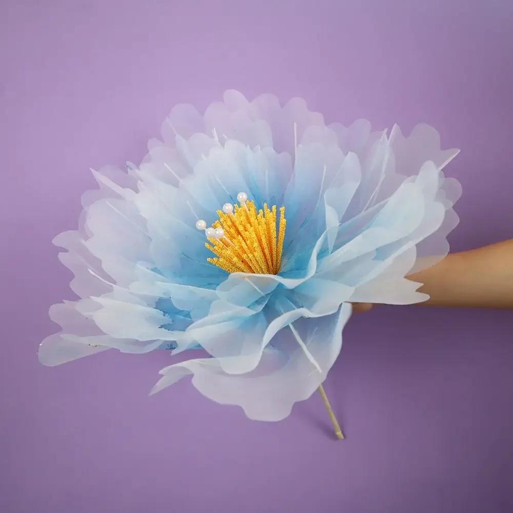 50cm Artificial Realistic Peony Outdoor Floor Display Large Flower Head Layered Fluffy Petals Home Party Decoration Fake Flowers