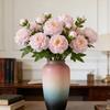 Real Touch Artificial Peony Flower Faux Silk Peony with Long Stem for Valentine's Day Floral Arrangement Wedding Party Home Kitchen Vase Decor