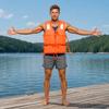 Life Jacket Safety Vest Adjustable Buoyancy Aid Vest for Fishing Swimming Water Reservoir Rescue and Disaster Relief Use