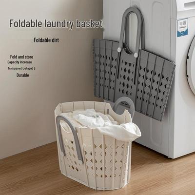 Adjustable Foldable Laundry Basket for Bathroom & Shower - Multi-functional Clothes Storage with Draining Feature