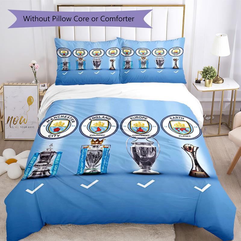 Manchester City Bedding Set Breathable Duvet Cover With Pillowcases Home Decoration Birthday Gift